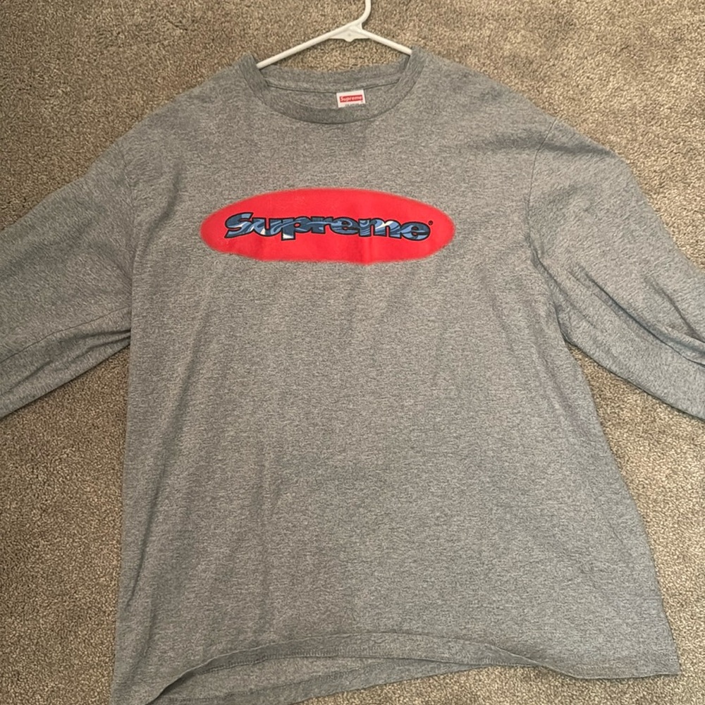 Supreme long sleeve shirt grey